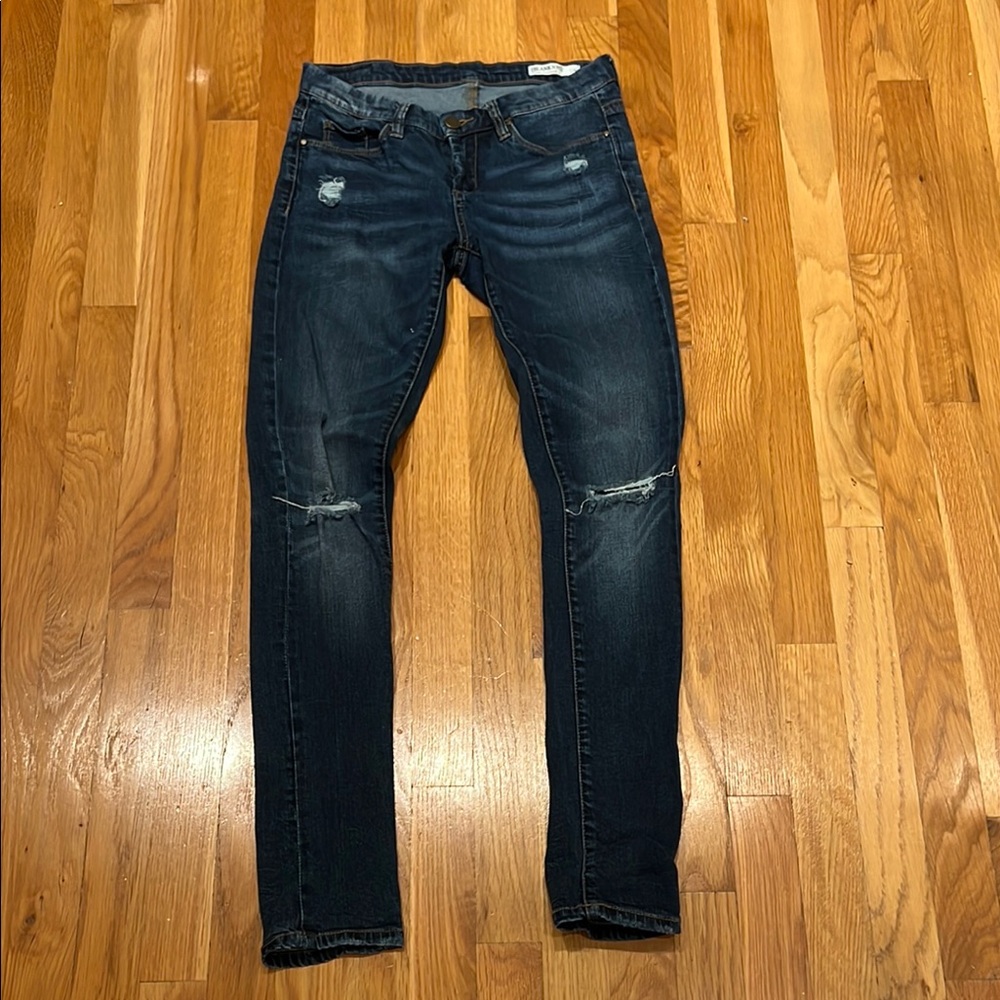 Blank NYC Dark Blue Distressed Skinny Jeans